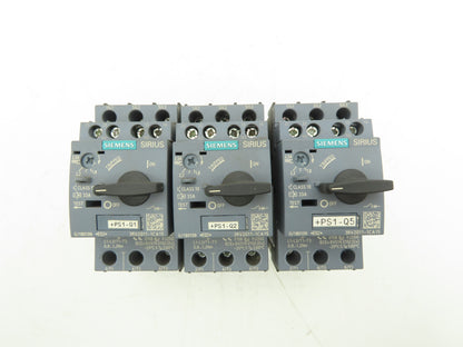 Siemens 3RV2011-1CA15 Motor Starter Protector 1.8-2.5A 1NO+1NC Aux S00 Lot of 3