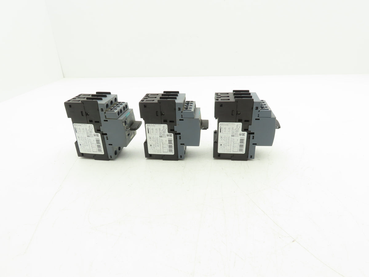 Siemens 3RV2011-1CA15 Motor Starter Protector 1.8-2.5A 1NO+1NC Aux S00 Lot of 3
