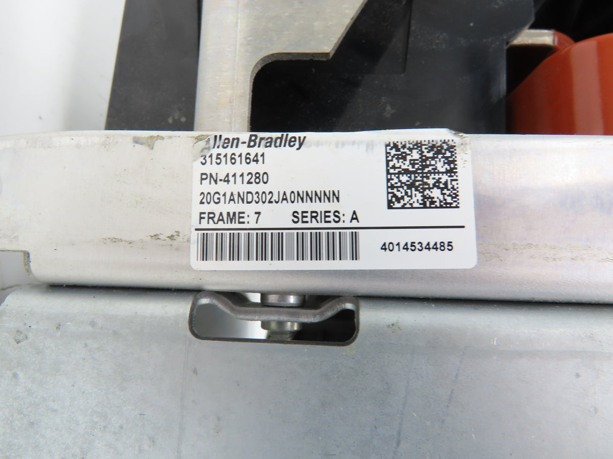 Allen Bradley 20G1AND302JA0NNNNN PowerFlex 755 VFD 250Hp 480V 3Ph Ser A Frame 7