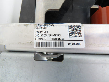 Allen Bradley 20G1AND302JA0NNNNN PowerFlex 755 VFD 250Hp 480V 3Ph Ser A Frame 7