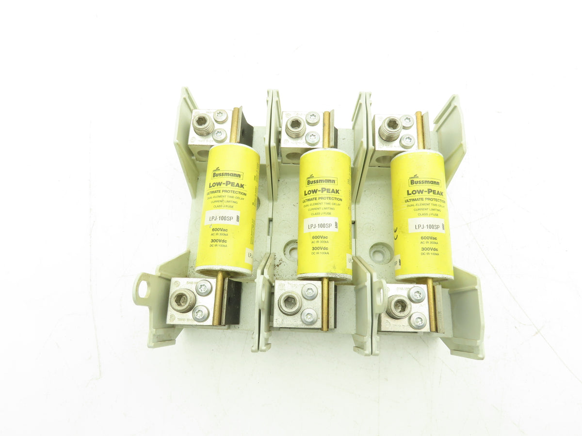 Bussmann JM60100-3CR Class J Fuse Holder 600V 100A 3-Pole Box Lug w/ Cover