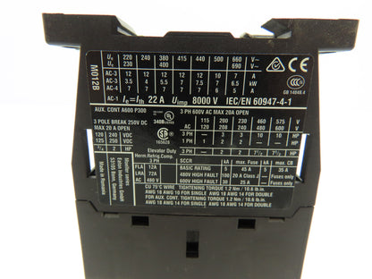 Eaton DILM12-10 24VDC Contactor XTCE012B10TD w/ DILA-XHI13 Aux 1NO+3NC Lot of 3
