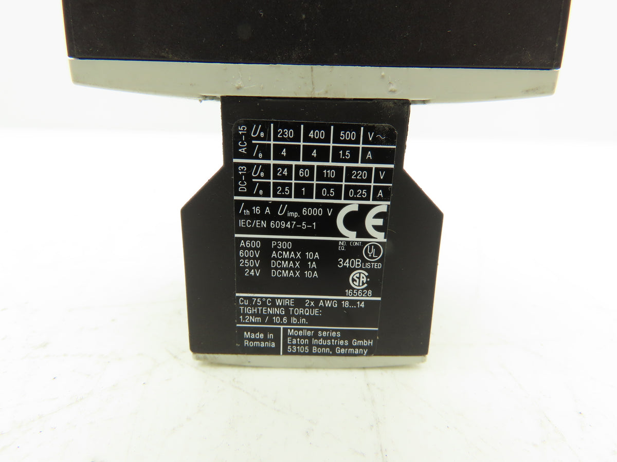 Eaton DILM12-10 24VDC Contactor XTCE012B10TD w/ DILA-XHI13 Aux 1NO+3NC Lot of 3
