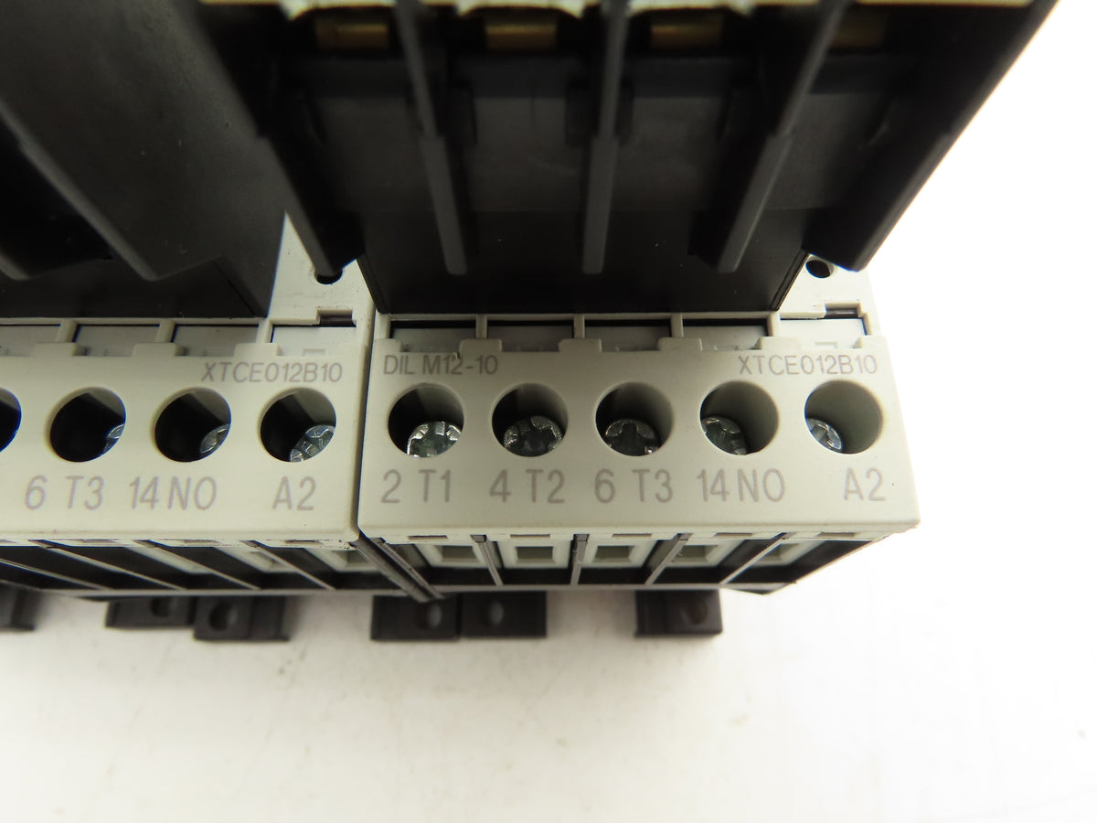 Eaton DILM12-10 24VDC Contactor XTCE012B10TD w/ DILA-XHI13 Aux 1NO+3NC Lot of 3