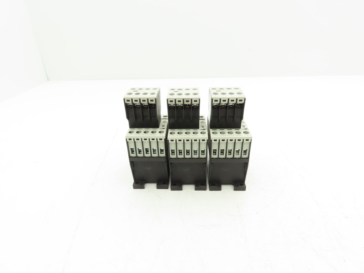 Eaton DILM12-10 24VDC Contactor XTCE012B10TD w/ DILA-XHI13 Aux 1NO+3NC Lot of 3