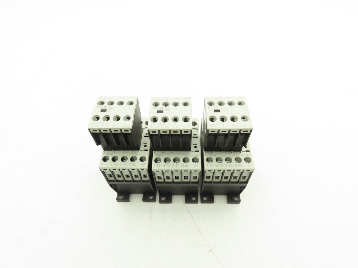 Eaton DILM12-10 24VDC Contactor XTCE012B10TD w/ DILA-XHI13 Aux 1NO+3NC Lot of 3