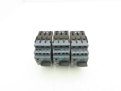 Siemens 3RV2011-1EA15 Motor Starter Protector 2.8-4A S00 w/ 1NO+1NC Aux Lot of 3