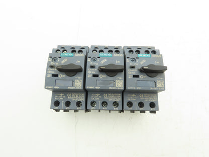 Siemens 3RV2011-1EA15 Motor Starter Protector 2.8-4A S00 w/ 1NO+1NC Aux Lot of 3