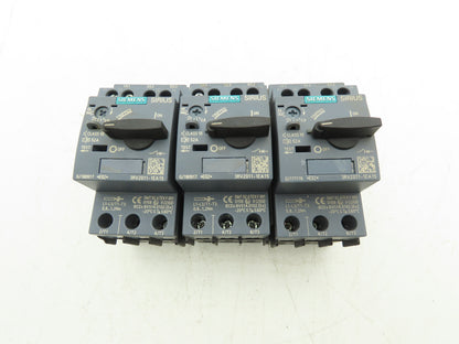 Siemens 3RV2011-1EA15 Motor Starter Protector 2.8-4A S00 w/ 1NO+1NC Aux Lot of 3
