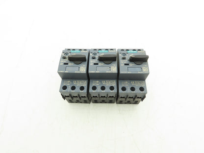 Siemens 3RV2011-1EA15 Motor Starter Protector 2.8-4A S00 w/ 1NO+1NC Aux Lot of 3
