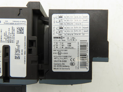 Siemens 3RT2015-1BB42 Contactor 3RU2116-0HB0 24VDC w/Overload 0.55-0.8A Lot of 6