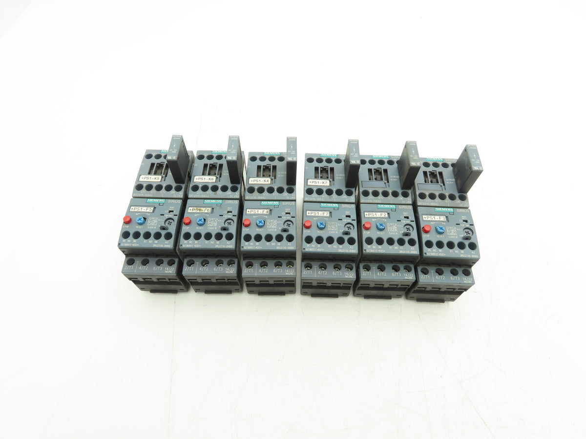 Siemens 3RT2015-1BB42 Contactor 3RU2116-0HB0 24VDC w/Overload 0.55-0.8A Lot of 6