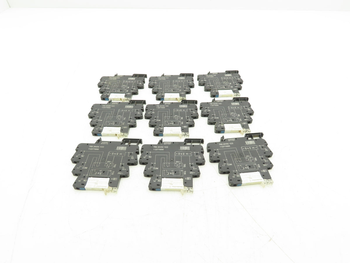 Weidmuller TRS 24VDC 1CO Relay Module SPDT 6A 250VAC DIN w/RSS113024 Lot of 9