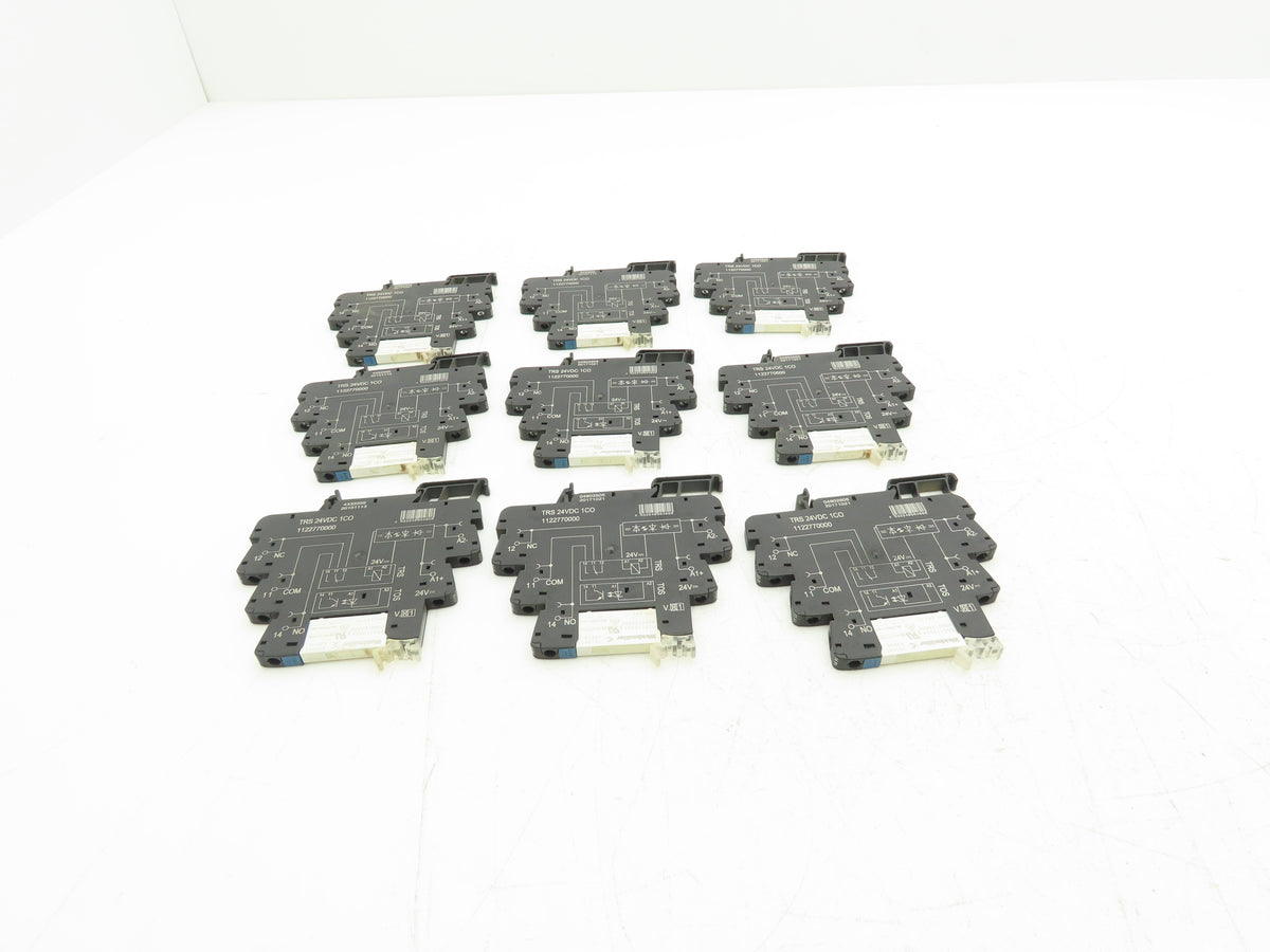 Weidmuller TRS 24VDC 1CO Relay Module SPDT 6A 250VAC DIN w/RSS113024 Lot of 9