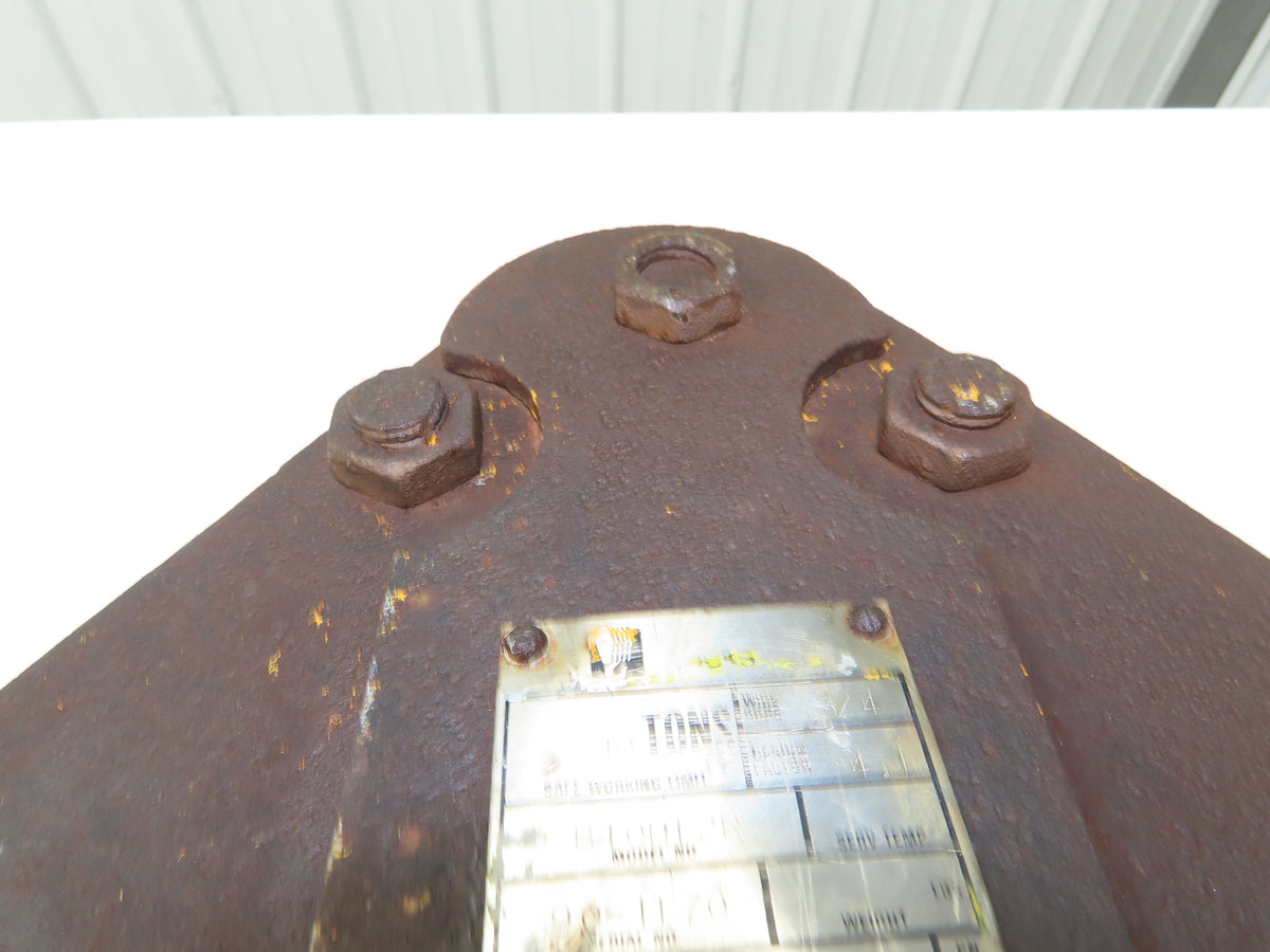 Johnson B10D12R 10 Ton 2-Sheave Snatch Block Wire Rope Lifting Pulley w/Shackle