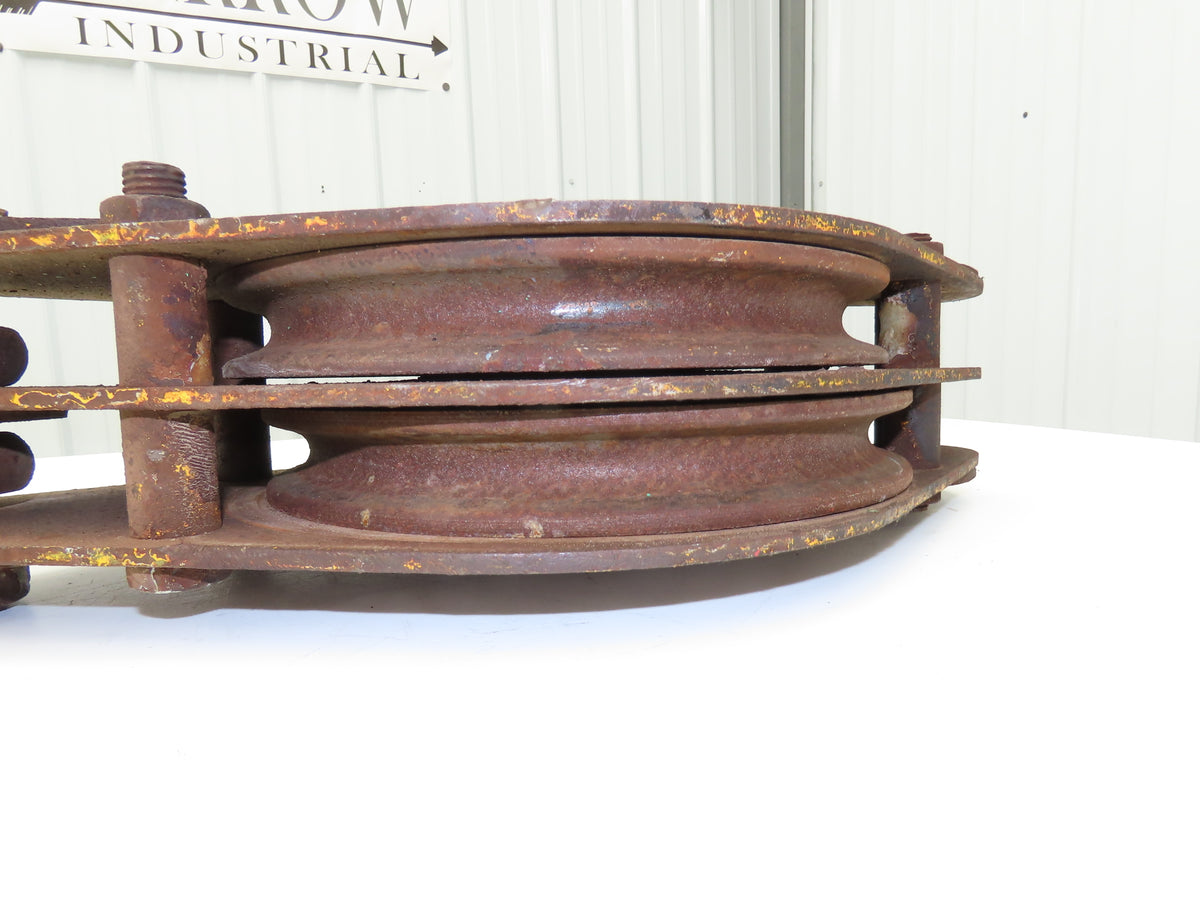 Johnson B10D12R 10 Ton 2-Sheave Snatch Block Wire Rope Lifting Pulley w/Shackle