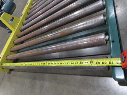 58"W x 5'L Pallet Conveyor 2.5"Roller 51"BF 1Hp 3PH Chain Drive 30FPM