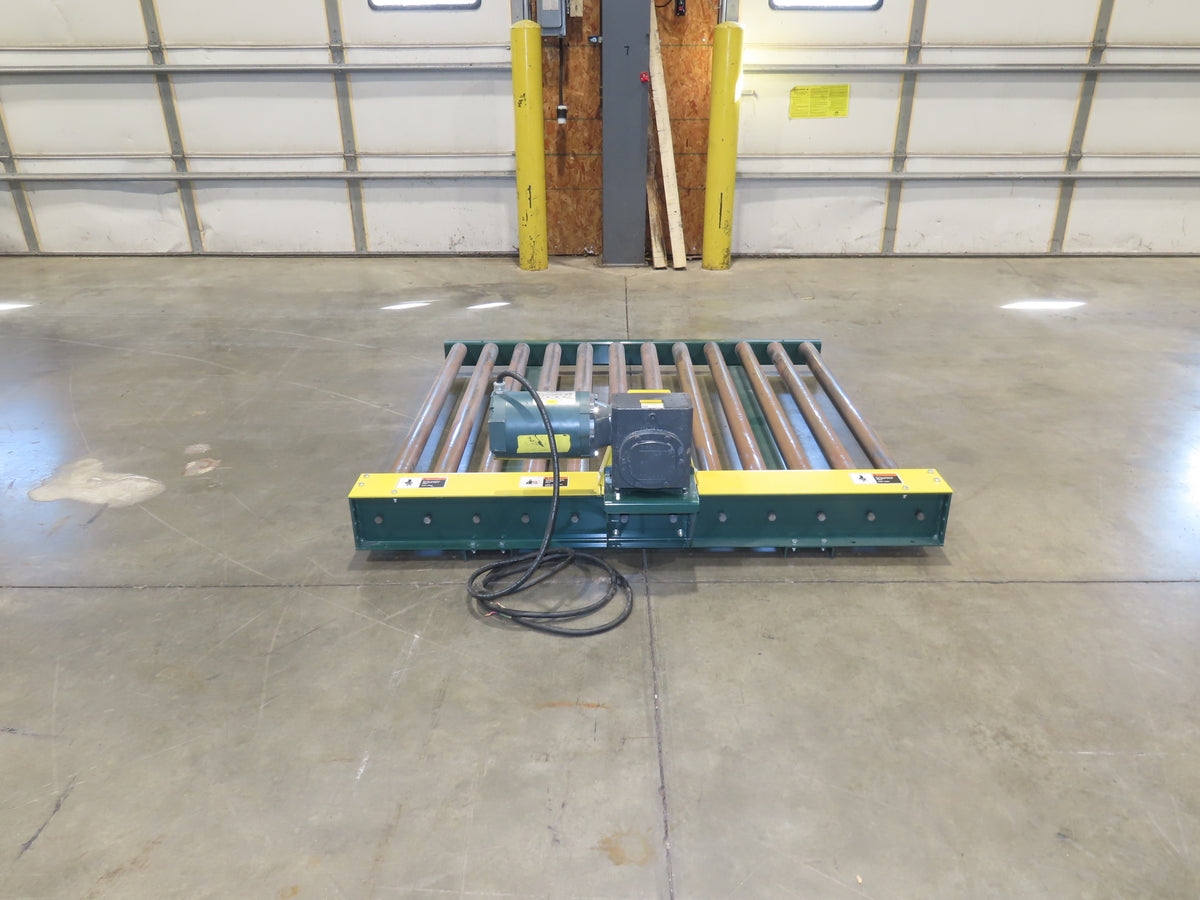 58"W x 5'L Pallet Conveyor 2.5"Roller 51"BF 1Hp 3PH Chain Drive 30FPM