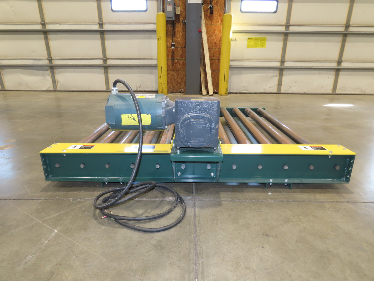 58"W x 5'L Pallet Conveyor 2.5"Roller 51"BF 1Hp 3PH Chain Drive 30FPM