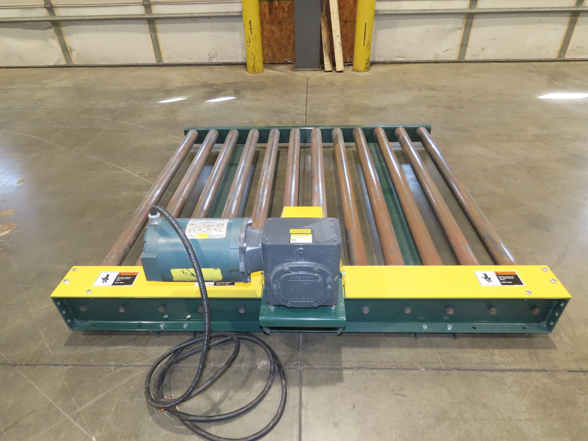 58"W x 5'L Pallet Conveyor 2.5"Roller 51"BF 1Hp 3PH Chain Drive 30FPM