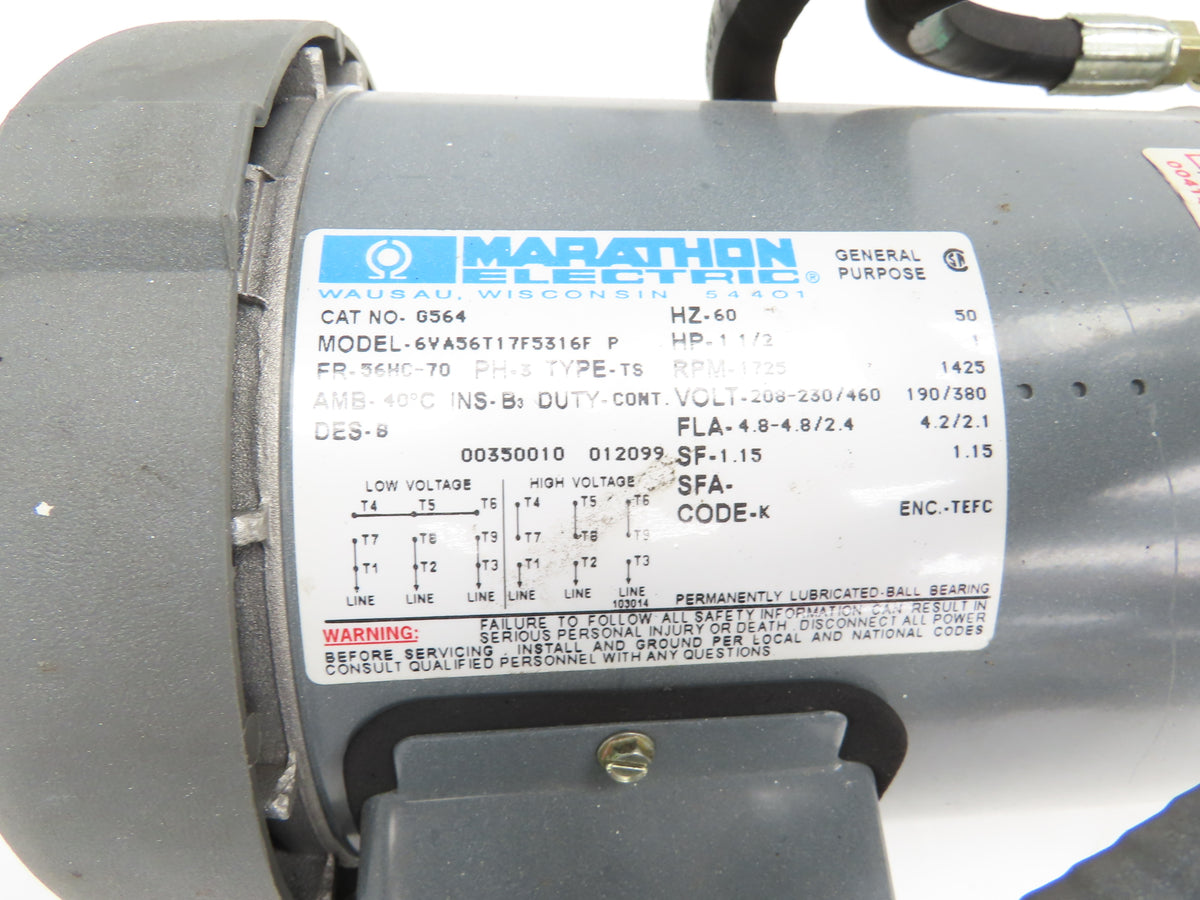 Haldex Barnes Hydraulic Power Unit 1.5 Gal Tank 1.5Hp 1725 RPM 230/460V 3PH