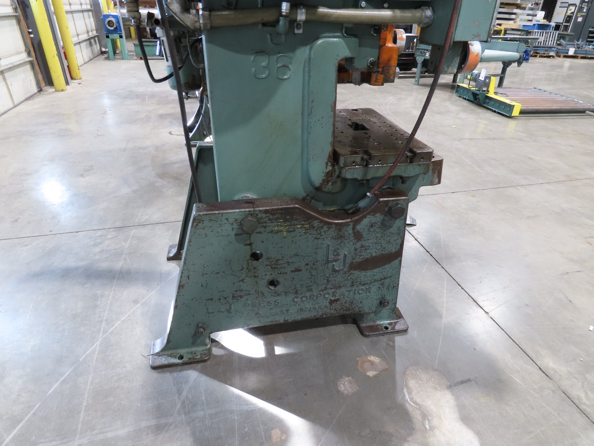 L&J No 36 Mechanical OBI Punch Press 36 Ton 3" Stroke 10Hp VFD Drive