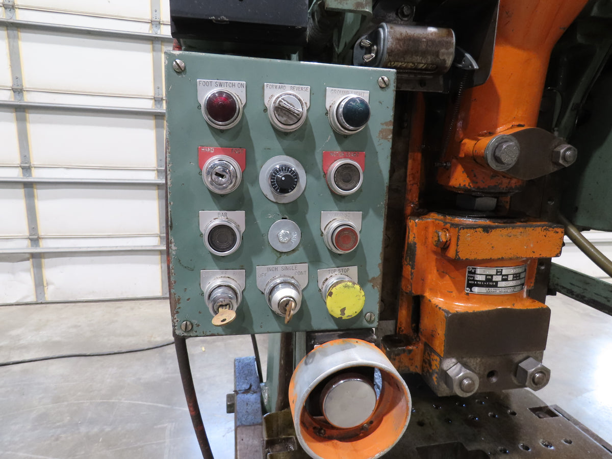 L&J No 36 Mechanical OBI Punch Press 36 Ton 3" Stroke 10Hp VFD Drive