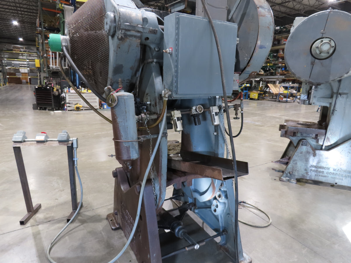 L&J 50 Mechanical OBI Punch Press 50 Ton 18"x 30" Bed 4" Stroke Air Clutch
