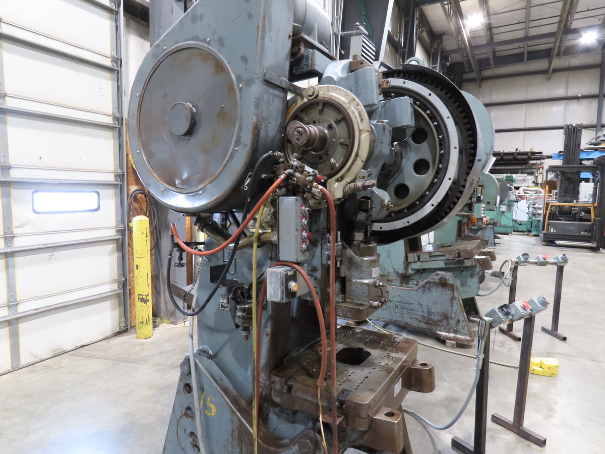 L&J 50 Mechanical OBI Punch Press 50 Ton 18"x 30" Bed 4" Stroke Air Clutch