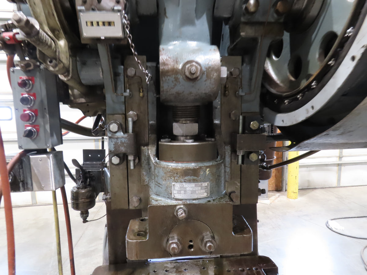 L&J 50 Mechanical OBI Punch Press 50 Ton 18"x 30" Bed 4" Stroke Air Clutch