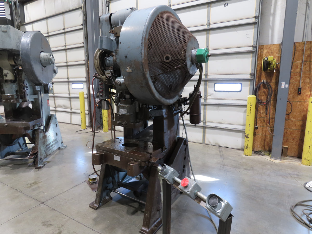 L&J 50 Mechanical OBI Punch Press 50 Ton 18"x 30" Bed 4" Stroke Air Clutch