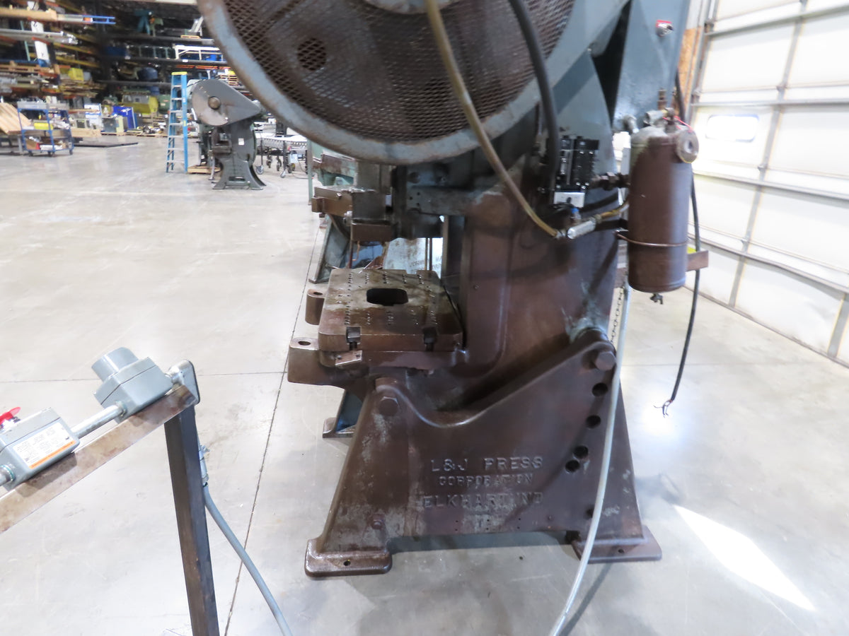 L&J 50 Mechanical OBI Punch Press 50 Ton 18"x 30" Bed 4" Stroke Air Clutch