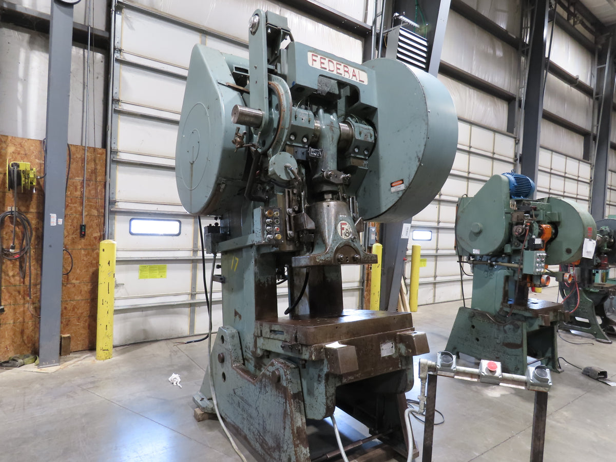 Federal No 8 Mechanical OBI Punch Press 100 Ton Air Brake Clutch 6" Stroke 10Hp
