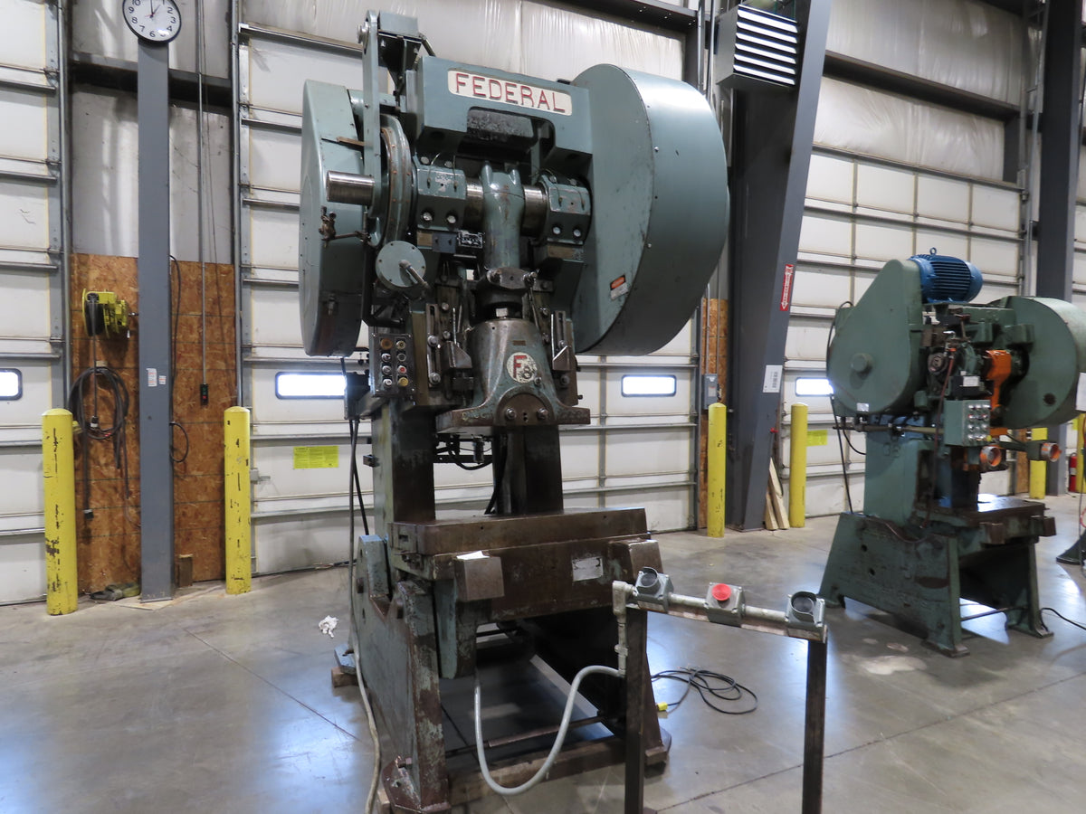 Federal No 8 Mechanical OBI Punch Press 100 Ton Air Brake Clutch 6" Stroke 10Hp
