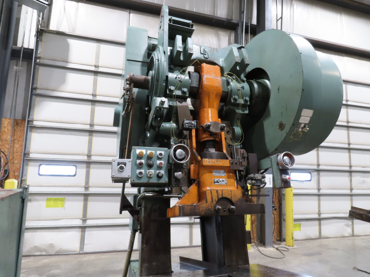 L&J No 100 Mechanical OBI Punch Press 100 Ton Air Brake Clutch 4" Stroke 10Hp