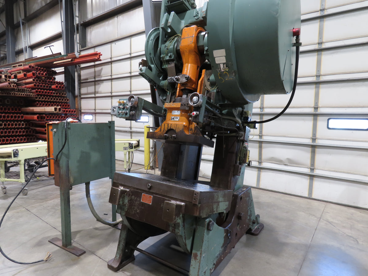 L&J No 100 Mechanical OBI Punch Press 100 Ton Air Brake Clutch 4" Stroke 10Hp