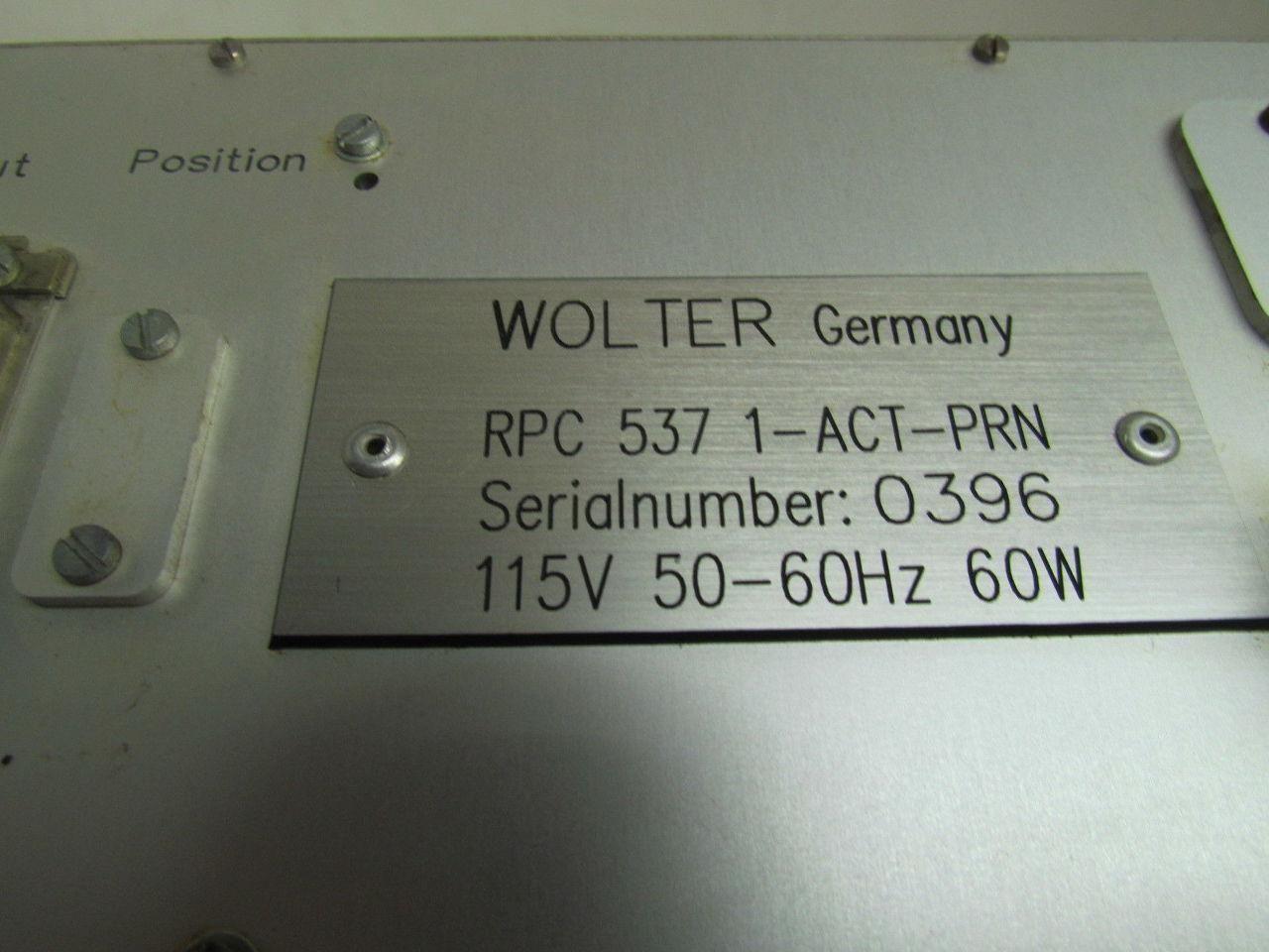 Wolter RPC 537 1-ACT-PRN RPC 537 RS232 Programmer Controller