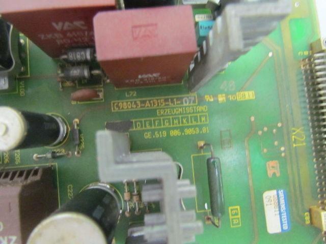 Siemens 6 EW 1890-0AB Power Supply Fan Tray Circuit Board