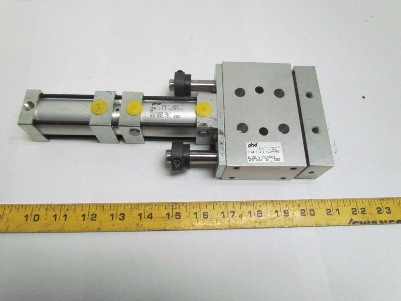 PHD TT04 1X1-J1-N-R1 Pneumatic Slide Tandem 1-1/8"Bore Cylinders 1"Stroke