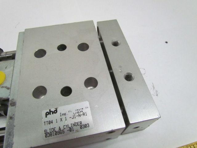 PHD TT04 1X1-J1-N-R1 Pneumatic Slide Tandem 1-1/8"Bore Cylinders 1"Stroke