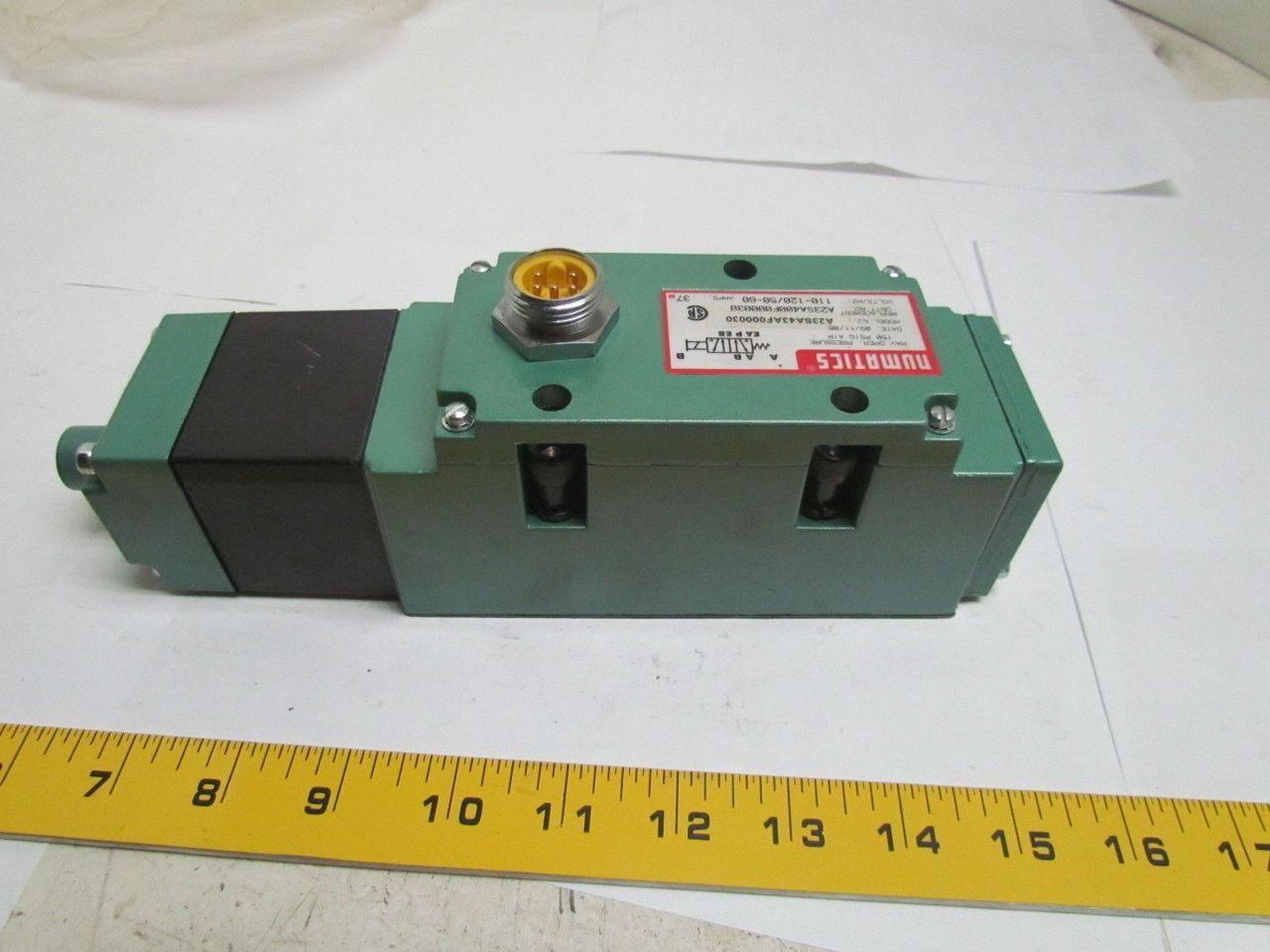 Numatics A23SA400F000030 A23SA43AF000030 Pneumatic Solenoid Valve 120V 150psi