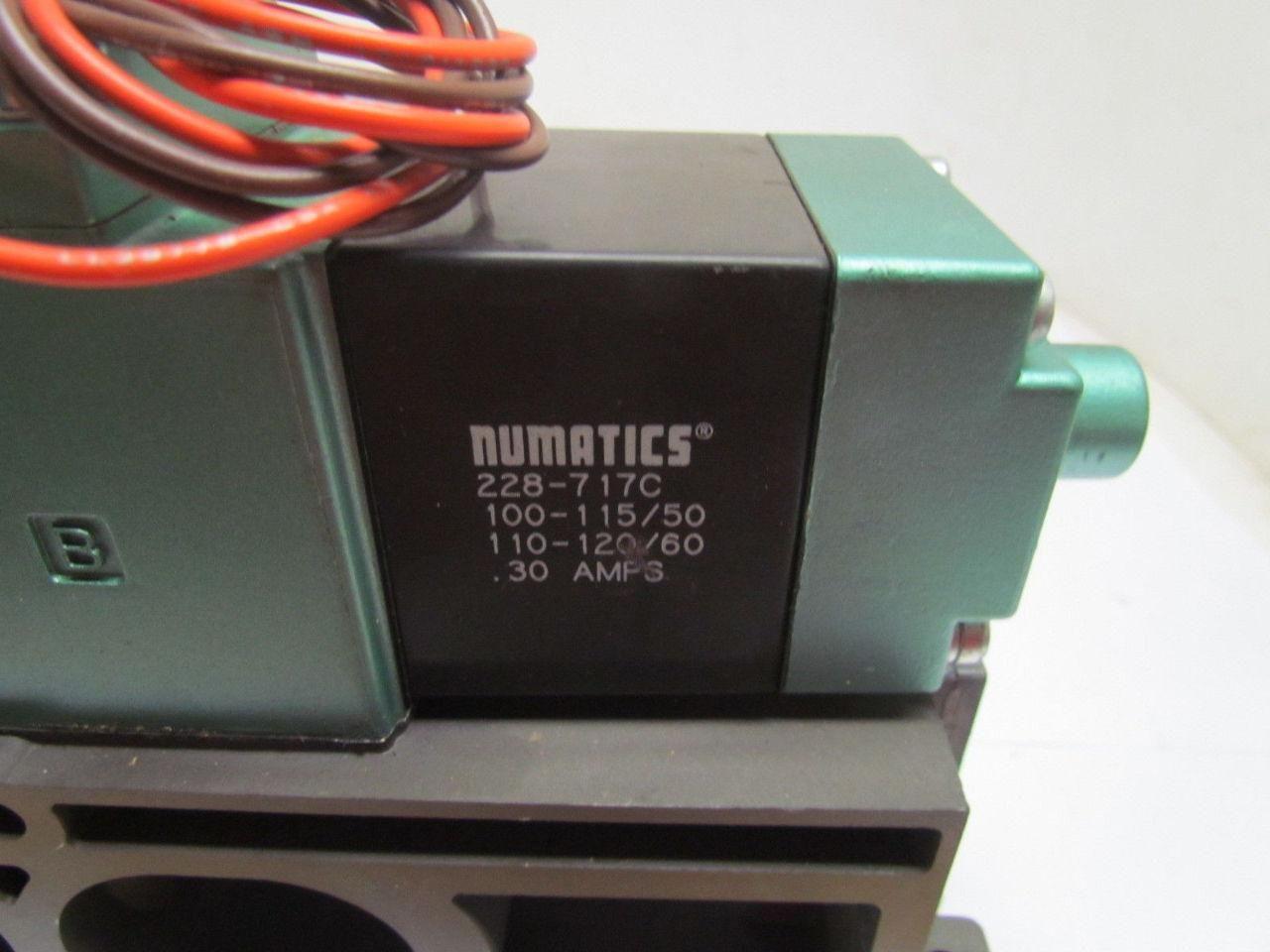 Numatics A23SS415F A23SS400F Pneumatic Solenoid Valve w/Manifold Block 120V