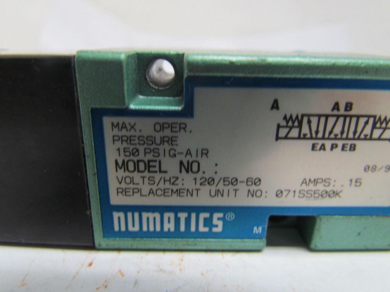Numatics 071SS500K000030 071SS500K Pneumatic Solenoid Valve 150psi