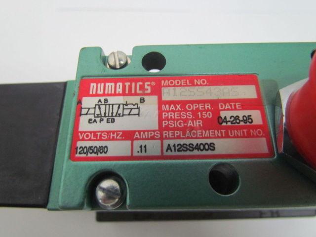 Numatics A12SS43AS A12SS400S Solenoid Valve W/Manifold 120V .12Amps