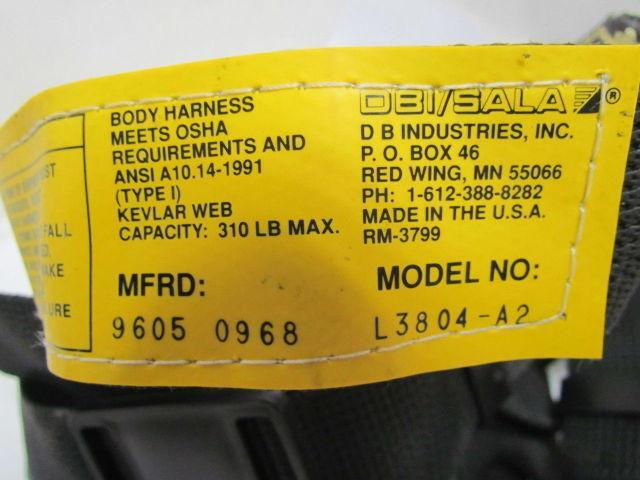 DBI/Sala L3804-A2 Full Protection Harness Non-Sparking HDWE W/O Extension XLG