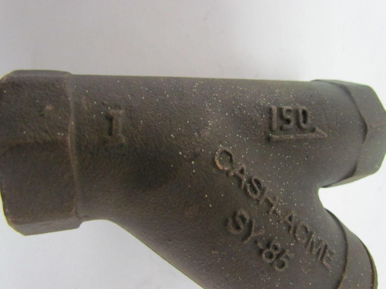 Cash-ACME SY-85 1" NPT Cast Iron Y-Plumbing Strainer NEW