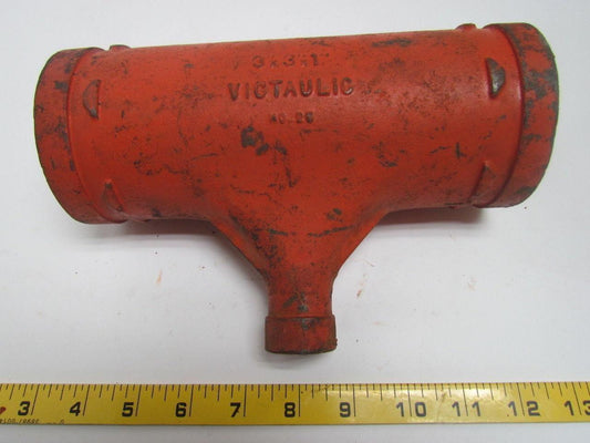 Vitaulic No 25 3x3x1" Grooved End Reducing Tee Pipe Fitting