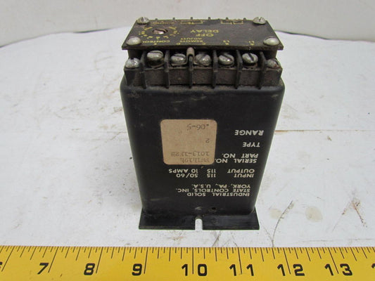 Industrial Solid State Control 1013-1F2B Type 2 .06-5 Range 115V Timer Off delay