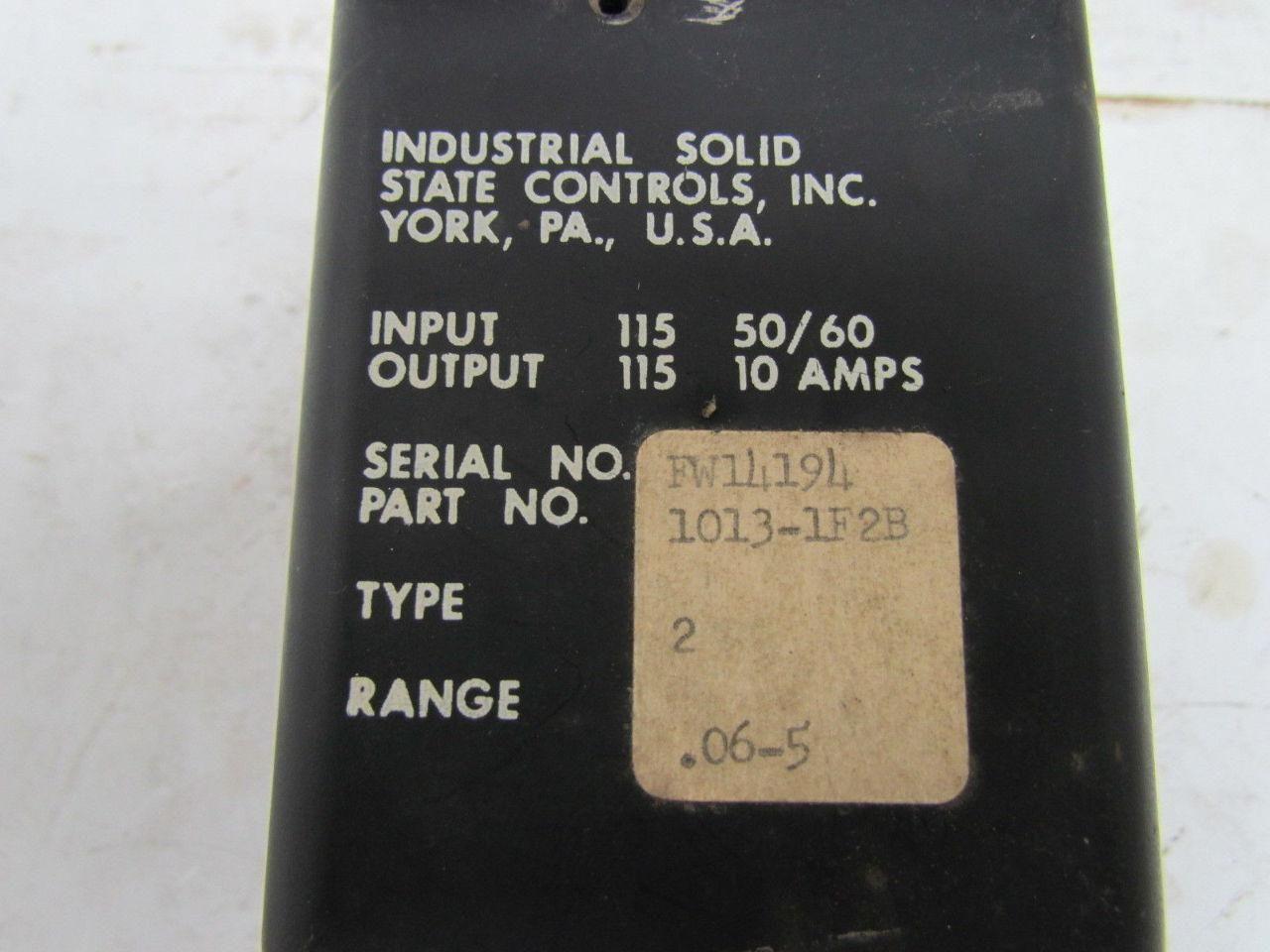 Industrial Solid State Control 1013-1F2B Type 2 .06-5 Range 115V Timer Off delay