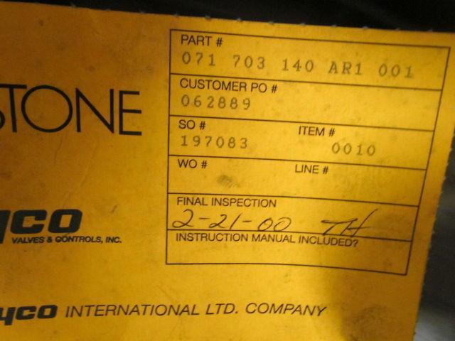 Keystone Tyco 79U-181U-C000-A00 Pneumatic Acuator 14" Butterfly Valve AR1 071